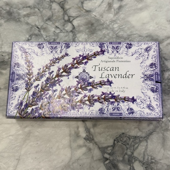 Florentine Tuscan Lavender Soaps NIB Set of 3 Saponificio Artigianale Fiorentino - Picture 1 of 13